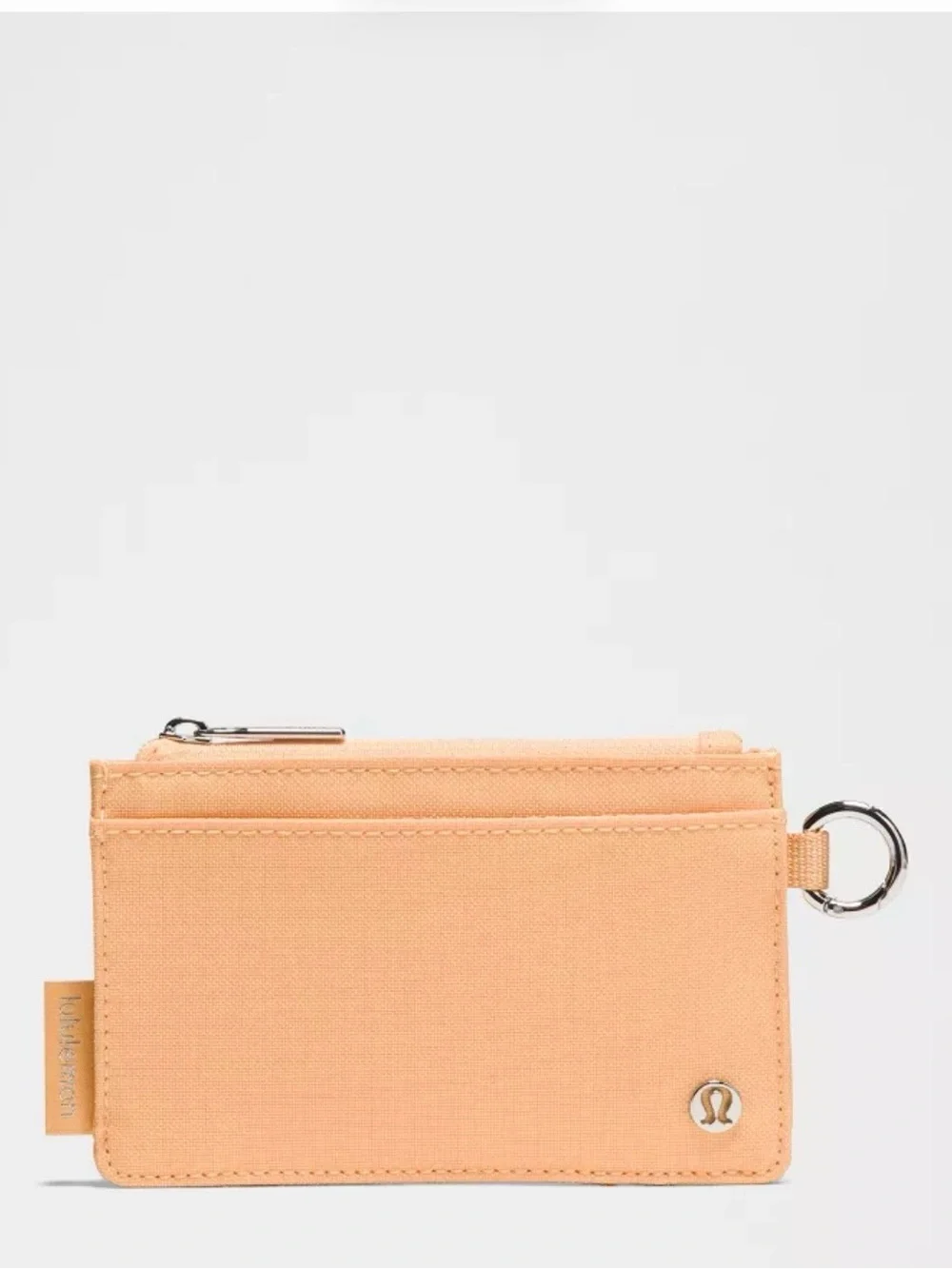 NWT lululemon Clippable Card Case with Key Ring, Rock Melon/Silver